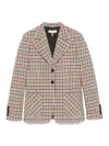 Chloé Chloe Checked Wool-blend Blazer In Multicolour