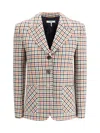 Chloé Chloe Checked Wool-blend Blazer In Neutral