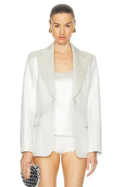 Chloé White Double-breasted Ramie Blazer