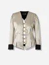Chloé Blazer With Structured Cuts In Metallic