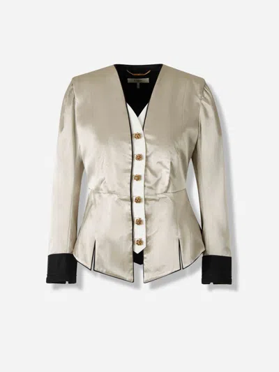 Chloé Blazer With Structured Cuts In Metallic