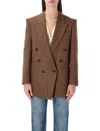 Chloé Blazer Wool Check In Brown