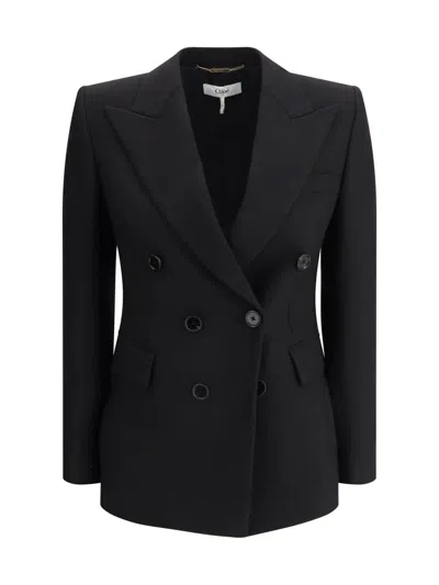 Chloé Women Double-breasted Blazer In Black