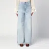 Chloé Light Blue Jeans With High Waist And Logo Patch On The Rear In Light Blue