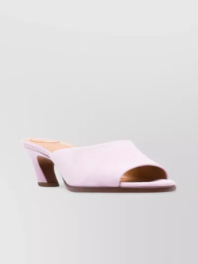 Chloé Block Heel Leather Sandals In Purple