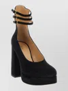 Chloé Loti Suede Platform Block-heel Pumps In Black