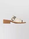 Chloé Block Heel Open Toe Square Sandals In White