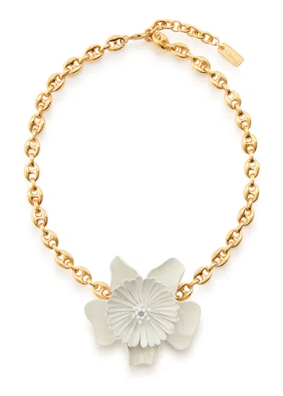 Chloé Chloe Bloom Flower Brass Choker In Gold
