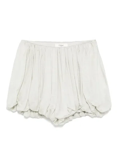Chloé Bloomer Mini Shorts In Green