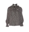 Chloé Ruffle Front Long Sleeve Top In Animal Print