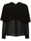 Chloé Black Blouse With Cape In Black  