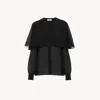 Chloé Cape Blouse In Silk Georgette In Black