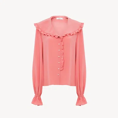 CHLOÉ FLUID RUFFLED BLOUSE IN CRÊPE DE CHINE