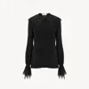 Chloé Blouse Fluide En Crêpe De Chine Et Dentelle In Black