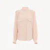 Chloé Gathered Blouse In Crêpe De Chine In Pink