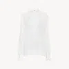 Chloé Blouse Froncée En Mousseline De Soie Et Dentelle Femme Blanc Taille 34 100% Soie, Pinctada Maxima, F