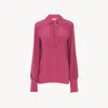 Chloé Blouse Lavallière À Naud Foulard En Crêpe De Chine Femme Rouge Taille 40 100% Soie, Pinctada Maxima, In Red