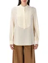 Chloé Buttoned Cuffs Long Sleeves Pleated Back Detail In Neutral