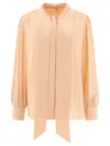 Chloé Sheer Fabric Blouse Drawstring Cuffs