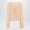 Chloé Blouse With Tie In Pink Silk Georgette Women In Pink