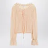 Chloé Blouse With Tie In Pink Silk Georgette In Neutral