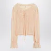 Chloé Blouse With Tie In Pink Silk Georgette In Neutral