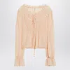 Chloé Blouse With Tie In Pink Silk Georgette In Orange