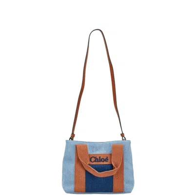 Pre-owned Chloé Blue Brown Cotton Handbag Shoulder Bag () In Multi