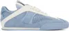 Chloé Kick Leather And Mesh Sneakers In 40v Pearl Blue
