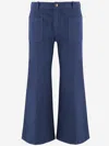Chloé High Waist Wide Leg Trousers With Belt Loops In Blue