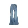 Chloé Blue Cotton Flared Jeans In Blue
