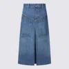 Chloé Blue Cotton Midi Skirt In Blue