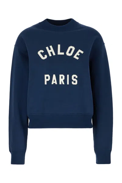 Chloé Blue Cotton Sweatshirt