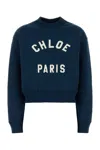 Chloé Chloe Blue Cotton Sweatshirt In Blue