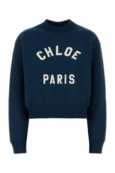 Chloé Chloe Blue Cotton Sweatshirt