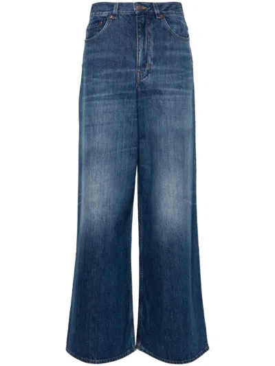 CHLOÉ WOMEN BLUE COTTON WIDE-LEG DENIM JEANS, 28 LUXURY JEANS FOR WOMEN DARVEYS