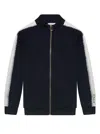 Chloé Blue Crewneck Sweatshirt With Contrasting Logo Band In Cotton Girl In Marine