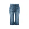 Chloé Straight Trousers Belt Loops Contrast Stitching In Blue