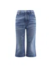 Chloé Straight Trousers Belt Loops Contrast Stitching In Blue
