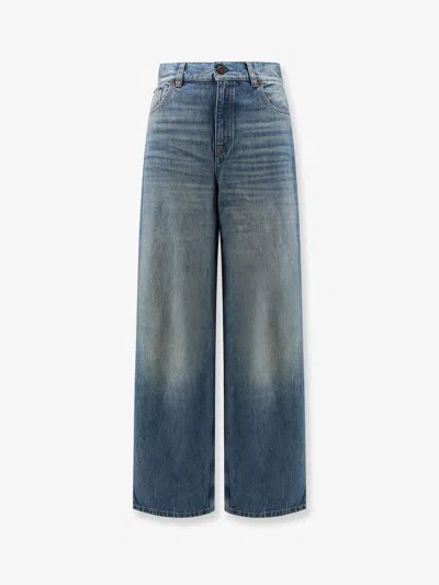Chloé Blue Denim Jeans With Logo Label On The Back