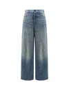 Chloé Blue Denim Jeans With Logo Label On The Back In Multi