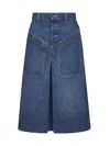 Chloé Blue Denim Knee Length Skirt