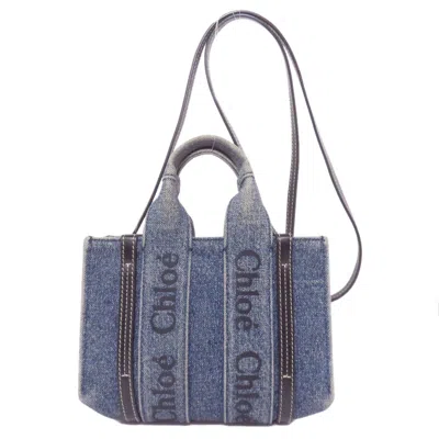 Pre-owned Chloé Blue Denim Leather Handbag ()
