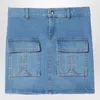Chloé Blue Denim Mini Skirt In Multi