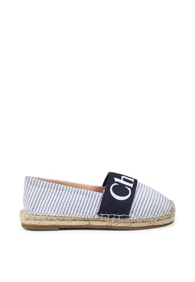 CHLOÉ BLUE ESPADRILLES FOR GIRL WITH LOGO