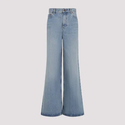 CHLOÉ BLUE HIGH-RISE WIDE-LEG JEANS