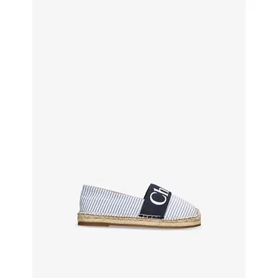 CHLOÉ KIDS' STRIPED CANVAS ESPADRILLES