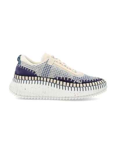 Chloé Blue Lace Up Sneakers