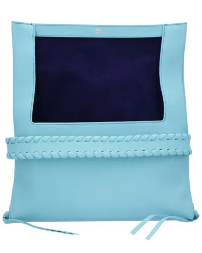Chloé Blue Leather Mony Clutch Bag Blue