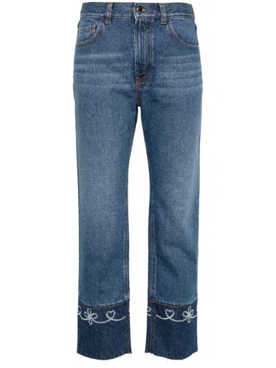 Chloé Masaya Mid-rise Cropped Jeans In Blue